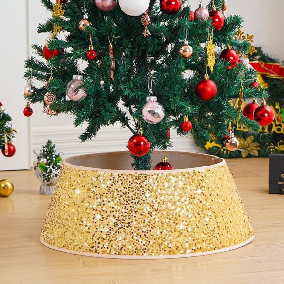 31.5 Inch Foldable Gold Christmas Tree Ring X004AZHGF9 - Picture 2 of 7